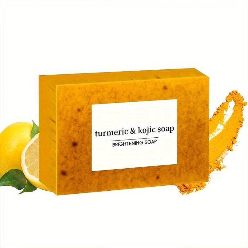 Comfort Turmeric Kojic Acid Soap with Foaming Net, 3 Counts set Hydrating Natural Handmade Cold Pressed Soap, Moisturizing Body Wash Soap for Women & Men