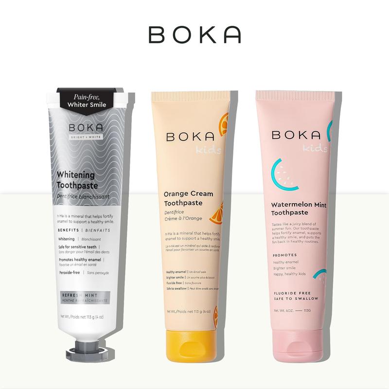 Customize Your Boka Oral Care with Three Flavors of Your Choice - Fluoride-Free Toothpaste