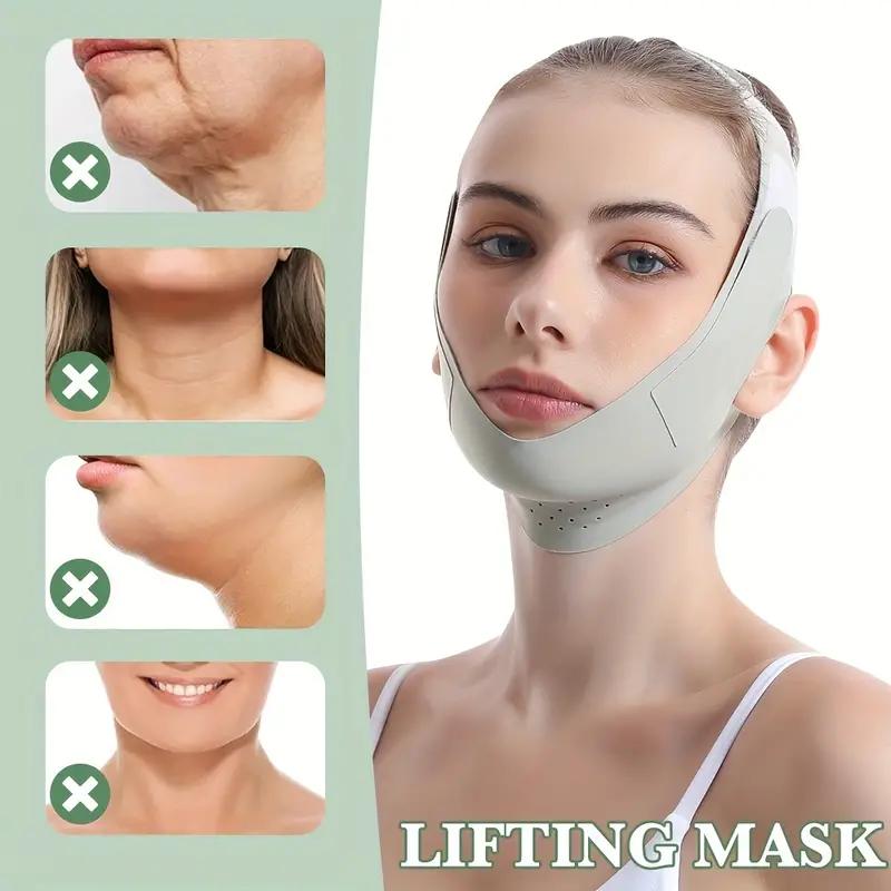 Reusable V-Line Lift Mask, Double Chin Reducer Chin Strap, Lift and Tighten Face to Prevent Sagging, Ultra-Thin Comfortable Reusable Summer Face Belt - Facial Care Gift for Mom Skincare