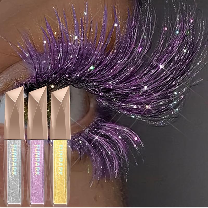 3PCs sparkling diamond glitter mascara-waterproof, smudge-proof & long-lasting for all skin types