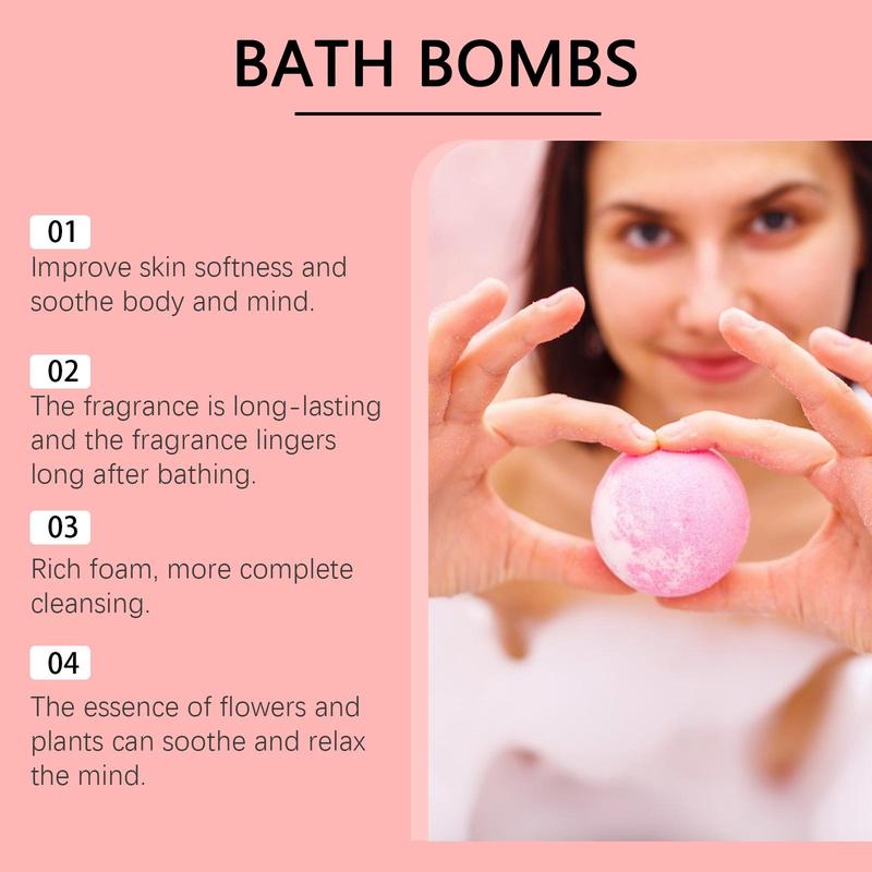 Bath Bomb, 1 Box Moisturizing & Nourishing Colorful Bath Ball for Christmas Gift, Body Care Bath Bomb for Women & Girls