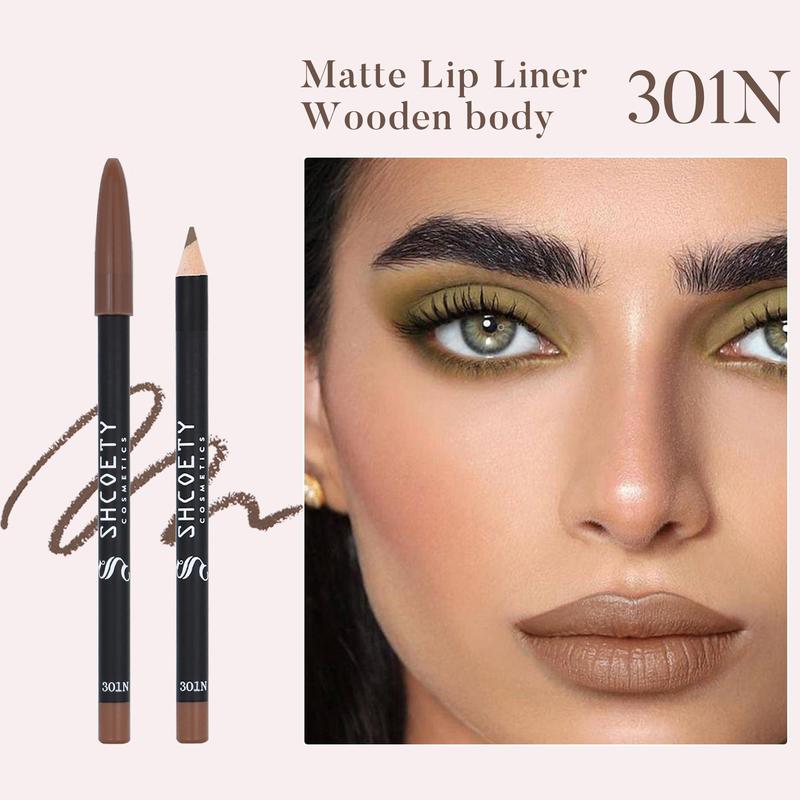 Matte Lip Liner Pencil, 1 Count Waterproof Long Lasting Lip Liner, Easy Coloring Lip Liner Pen, Moisturizing Lipstick Pen, Girls and Women Makeup Accessories, Christmas Gift