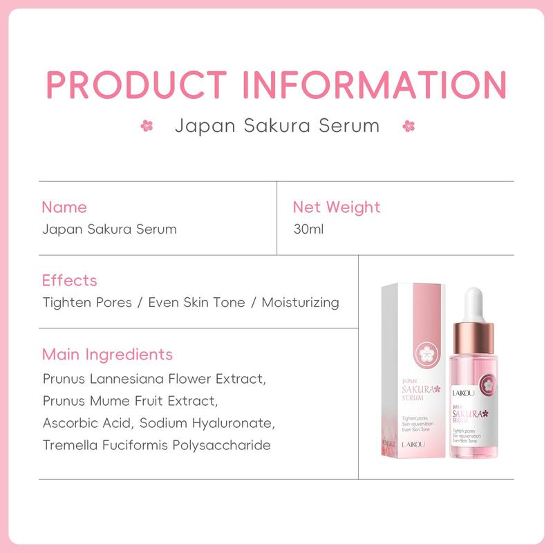 30ml Sakura Extract Facial Serum, Comfort Deep Moisture & Hydrate Serum, Facial Moisturizer Essence, Skincare Products