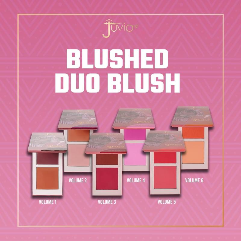 Blushed Duo Blush Volume4 - Two Tone Pigmented Buildable Pressed Mineral Powder - Rosy  Cheeks Matte Fresh Finish for All  Color