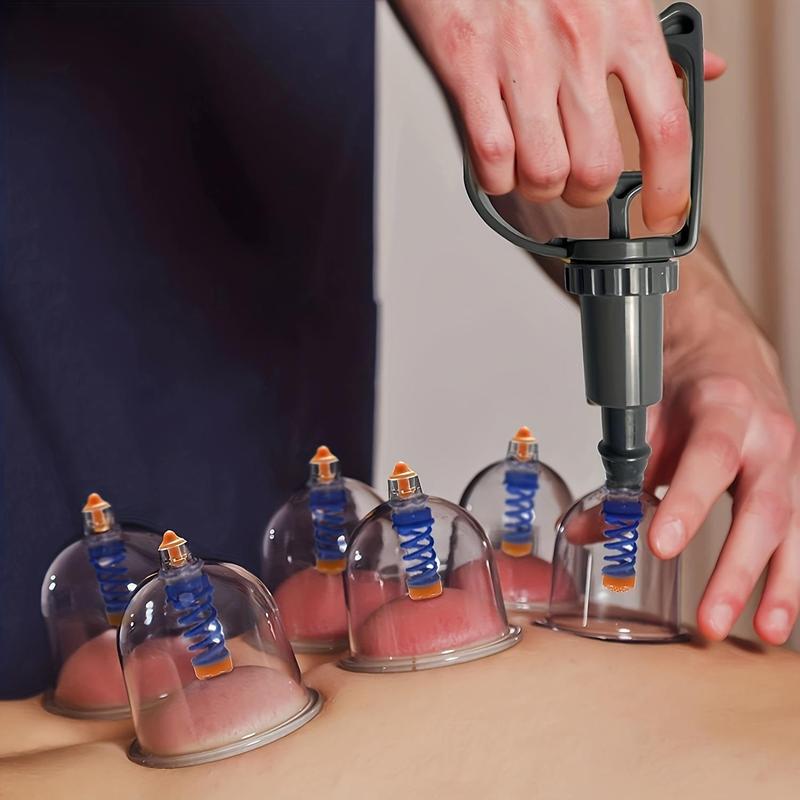 Cupping Set, 12pcs Cupping Cups & Hand Pump & Extension Tube, Professional Massage Cups Set, Suitable for Women & Men Home Use