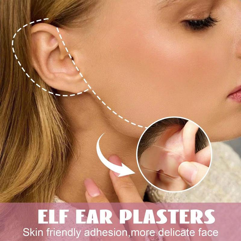 30 Pcs Ear Stickers， Elf Ear Tapes,Ear Lobe Saver Lifts，Strong Support Transparent Painless Silicone Cosmetic Ear Stickers Say Goodbye to Flat Ears， to Creat V-Shaped Face，Natural Ear Contours