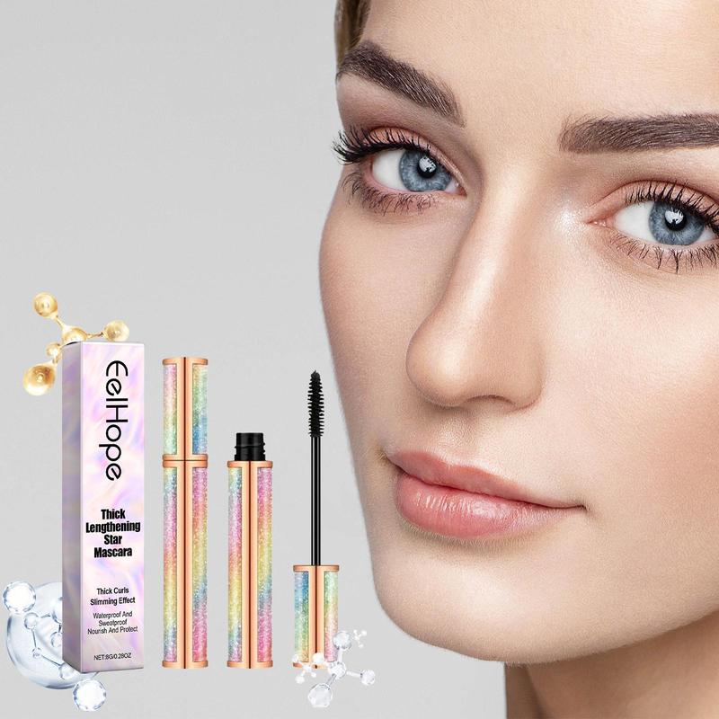 Long-lasting Mascara, 1 Count Natural Curl Eyelashes Mascara, Eye Lashes Lengthening Styling Defining Multiplying Curling Mascara Stick, Daily Makeup