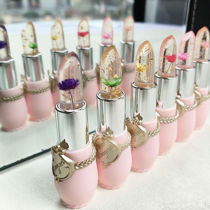 Flower Design Lipstick, Color Changing Lipstick, Moisturizing Lip Balm, Long Lasting Hydrating Tinted Lip Balm, for Music Festival Makeup