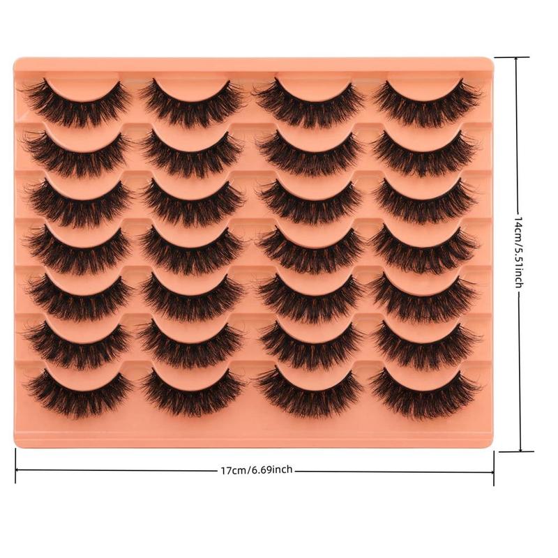 Fashion Fluffy False Eyelashes, 14 Pairs Faux Cluster Lashes, Natural Curling Eye Makeup Strip Lashes, Full Volume Eyelash for Lashes Extensions, Christmas Gift