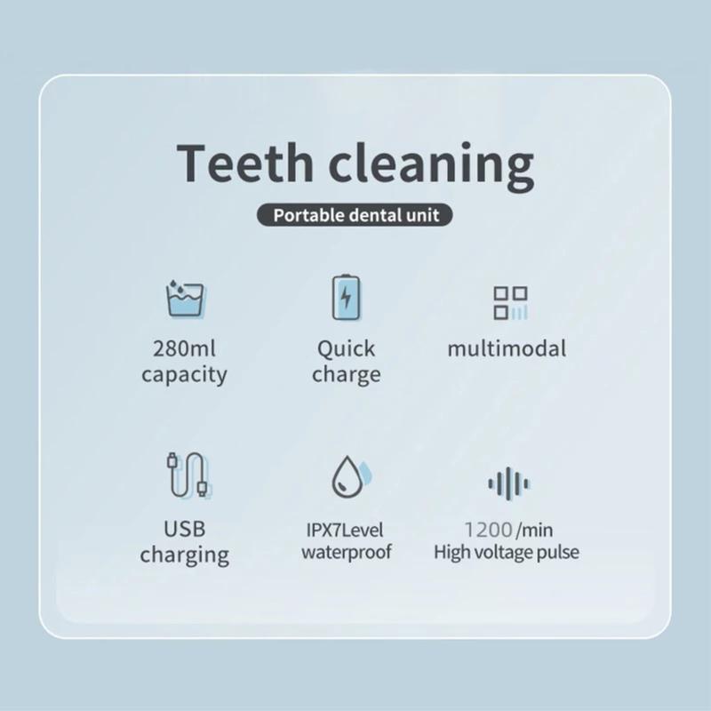 8 - Jet Tip dental oral irrigator. USB  3 three - frequency pulse teeth cleaners. cordless oral Rechargeable Portable water  flosser