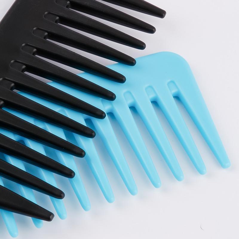 2pcs Wide Tooth Comb, Shower Comb With Hook For Curly Hair, Detangling Hair Comb With Handgrip For Curly, Wavy, Hair Detangling Brush