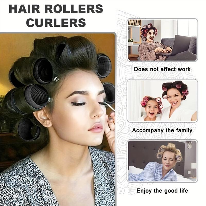 Heatless Hair Curler Set, 1set 2sets No Heat Hair Curlers & Hair Clips to Sleep in Overnight, Self Grip Hair Rollers & Duckbill Hairpins, Curly Hair Maker Clips