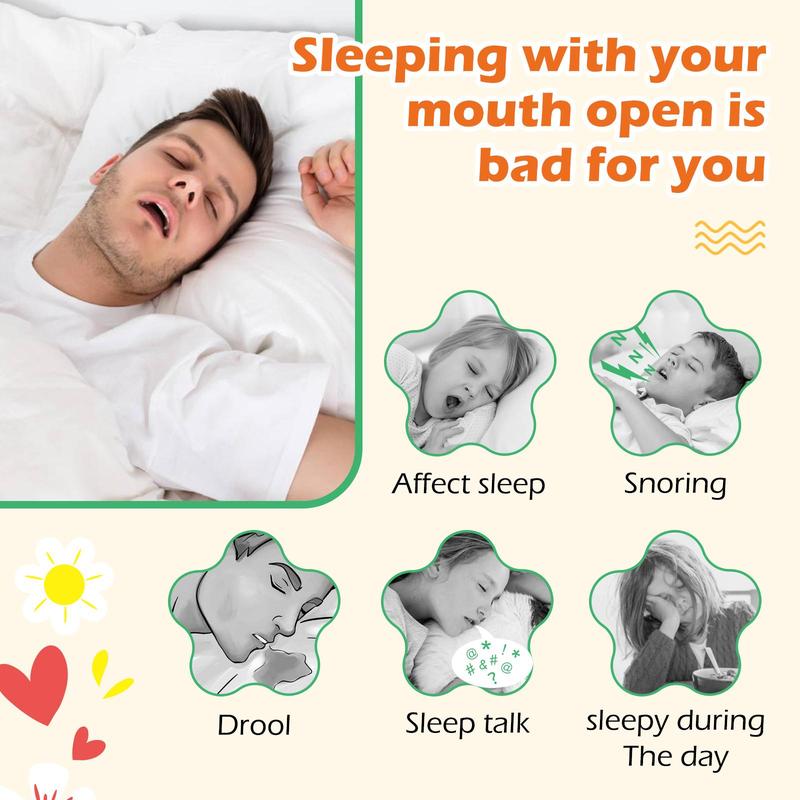 Sleep Breathing Closed Mouth Patch, 3 Boxes Mouth Breathing Correction Patch, Suitable for Adults and Children