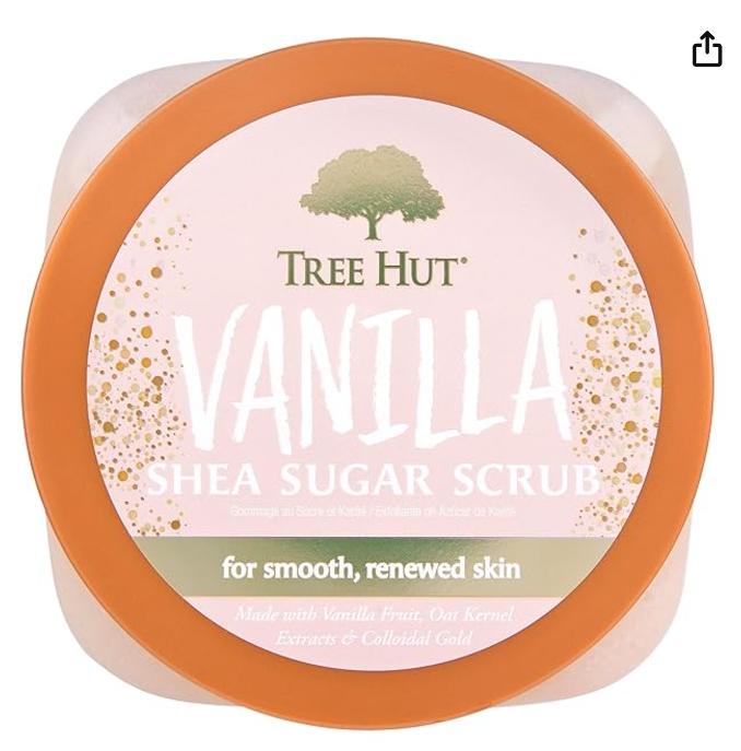 Tree Hut Vanilla Shea Sugar Exfoliating & Hydrating Body Scrub, 18 oz