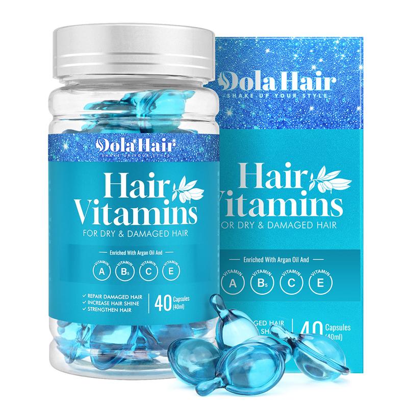 Hair Vitamins Capsule 40PCS, Hair Vitamin Oil Haircare Treatment Serum for Frizzy & Dry Hair, Leave-in Anti Frizz Moisturizing Oil Capsules for Women Blend Daily