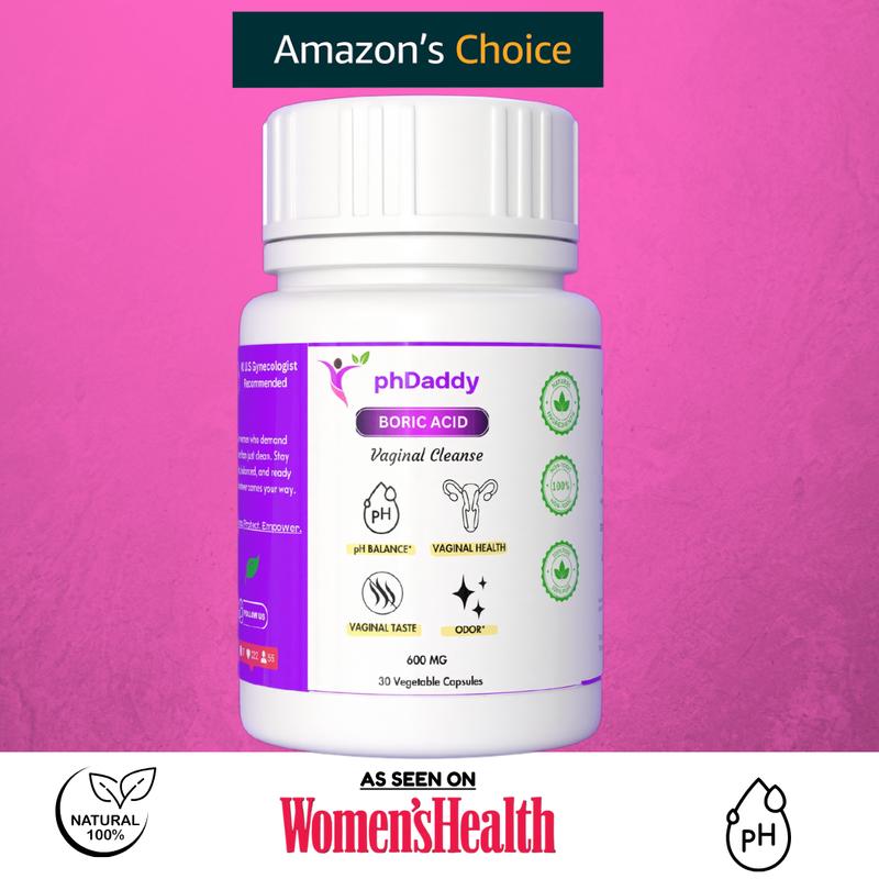 PhDaddy Suppository Cleanse with 100% Boric Acid for pH Balance and Odor Control - Sensitive, Gentle, Healthcare