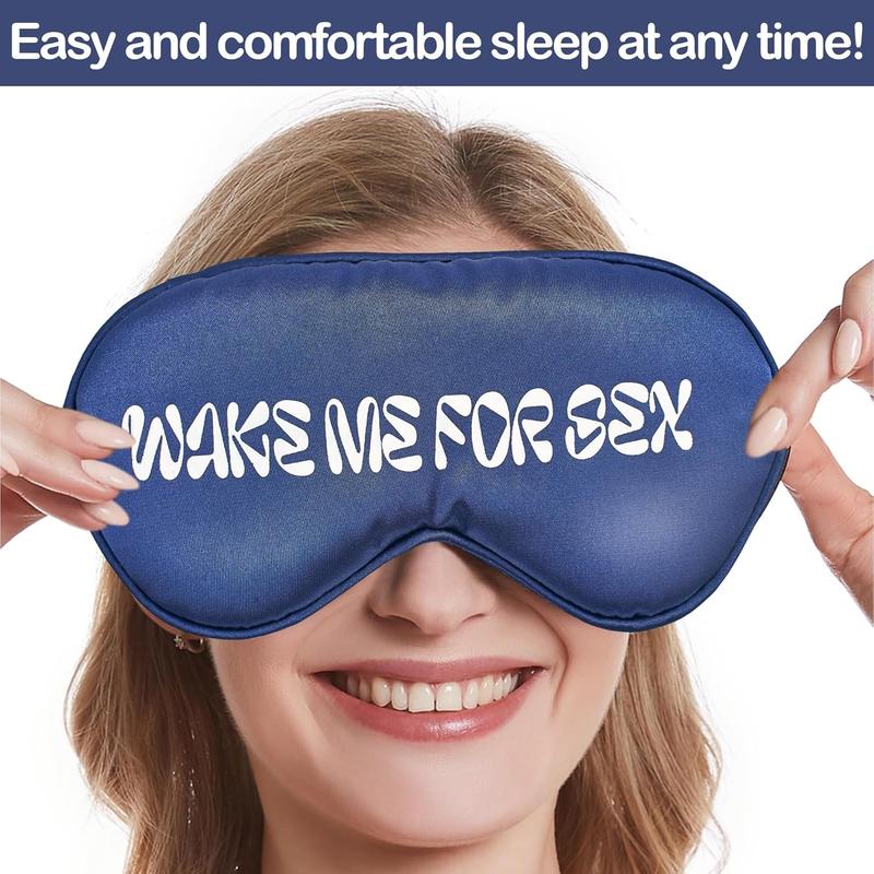 Silk Blindfolds for Adults Play Games Adjustable Wake Me for  Sleep  Blackout for Women Men Satin Eye Mask for Sleeping Navy 1 count Smooth