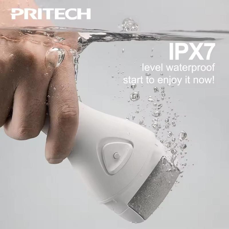 PRITECH 360 degree Customized USB Rechargeable Professional Electric Pedicure Foot File Callus Remover Machine With Led Light