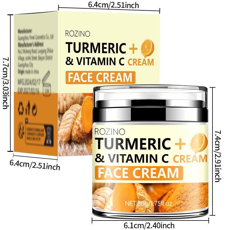 Turmeric & Vitamin C Face Cream, Deep Cleansing Face Moisturizer, Moisturizing Face Skin Care Products for Women & Girls