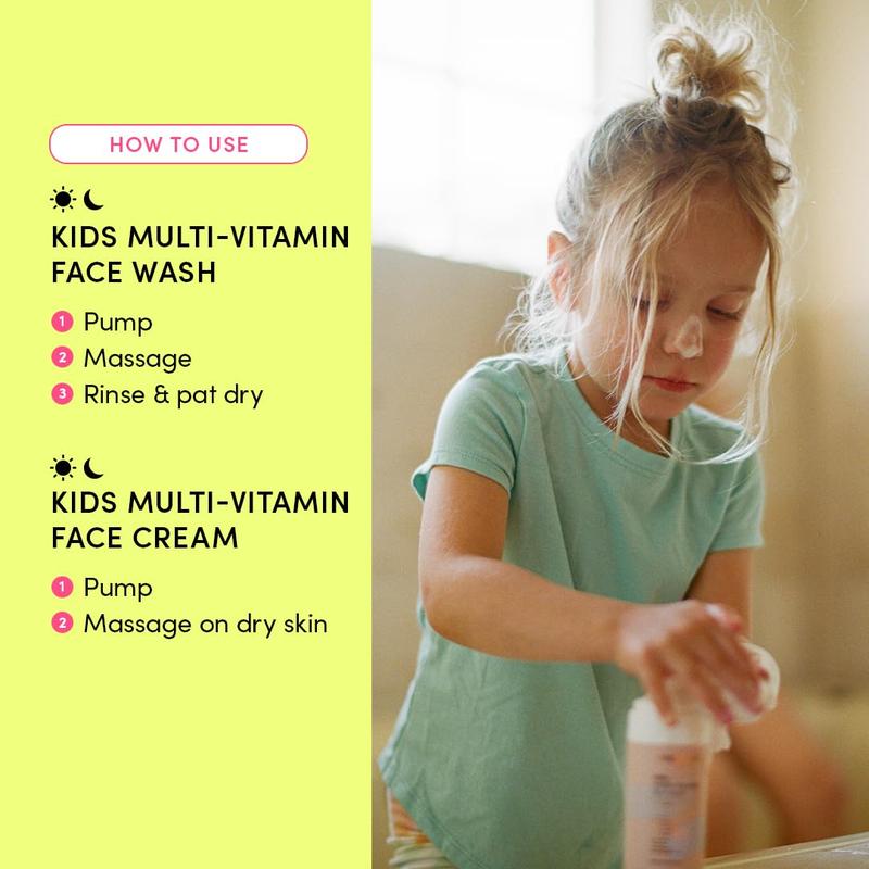 Evereden Kids Happy Face Duo – Gentle Care & Skin Defense – Safe Ingredients, Amino Acids & Omegas, Travel Size, Face Wash & Face Cream