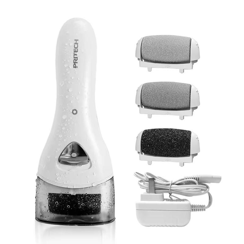 PRITECH 360 degree Customized USB Rechargeable Professional Electric Pedicure Foot File Callus Remover Machine With Led Light