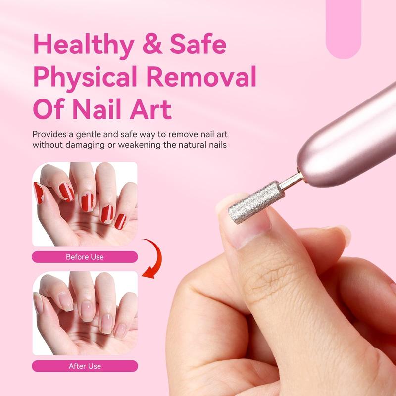 Electric Nail Drill with 6PCS drill bits, professional for manicure.