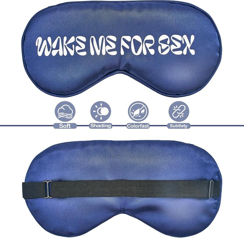 Silk Blindfolds for Adults Play Games Adjustable Wake Me for  Sleep  Blackout for Women Men Satin Eye Mask for Sleeping Navy 1 count Smooth