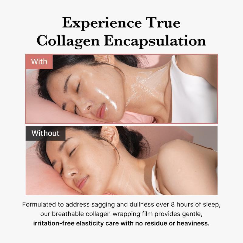 Collagen Night Wrapping Mask : SLEEP, SHED, AND GLOW! Elasticity Collagen Overnight Wrapping Peel Off Facial Mask Pack,& Hydration Care, Korean Skin Care,  Reduces Sagging & Dullness Glow Boost - 2.97 fl.oz Comfort Skin Repair