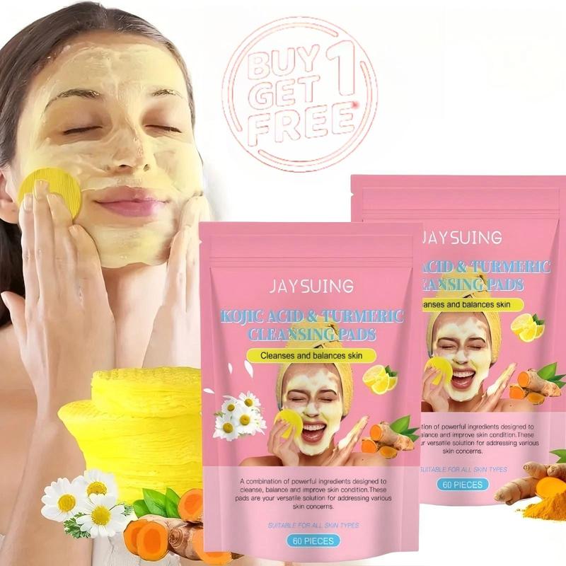 Turmeric Cleansing Pads, Hydrating and Moisturizing Face Cleansing Pads, Gentle and Non-irritating Facial Skin Care Tools for All Skin Types