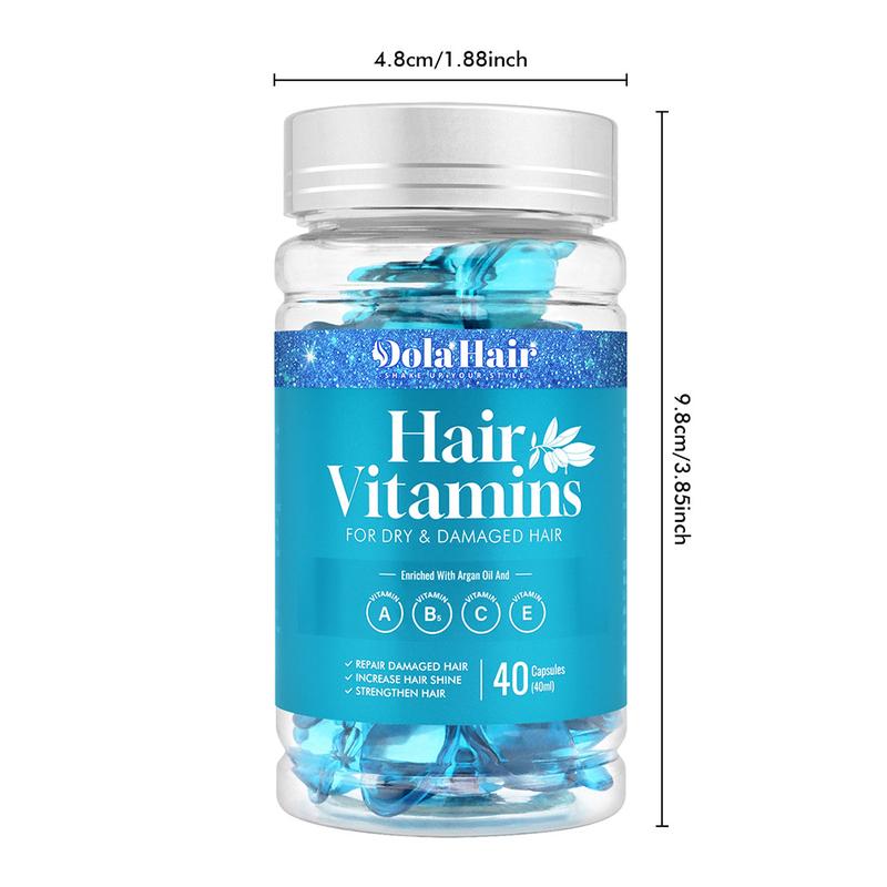 Hair Vitamins Capsule 40PCS, Hair Vitamin Oil Haircare Treatment Serum for Frizzy & Dry Hair, Leave-in Anti Frizz Moisturizing Oil Capsules for Women Blend Daily