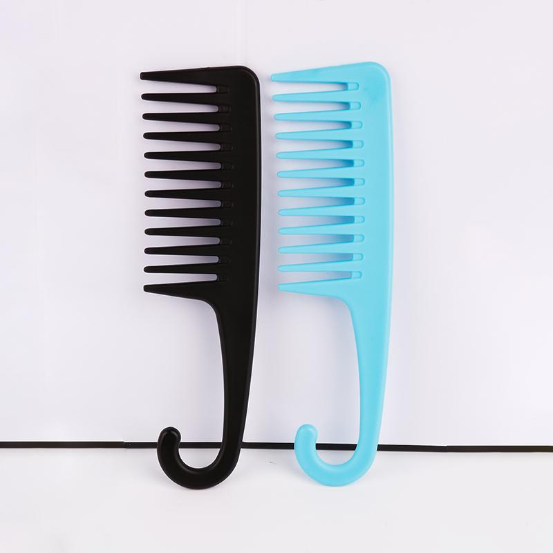 2pcs Wide Tooth Comb, Shower Comb With Hook For Curly Hair, Detangling Hair Comb With Handgrip For Curly, Wavy, Hair Detangling Brush