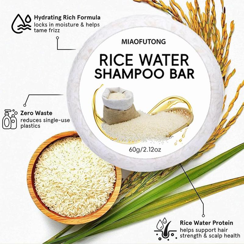 Rice Water Extract Shampoo Soap Bar, 2 in 1 Hair Deep Cleansing Shampoo Soap, Hair Care & Styling Product, Christmas Gift