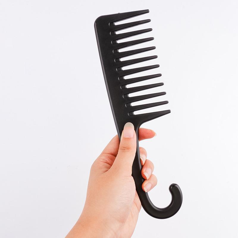 2pcs Wide Tooth Comb, Shower Comb With Hook For Curly Hair, Detangling Hair Comb With Handgrip For Curly, Wavy, Hair Detangling Brush