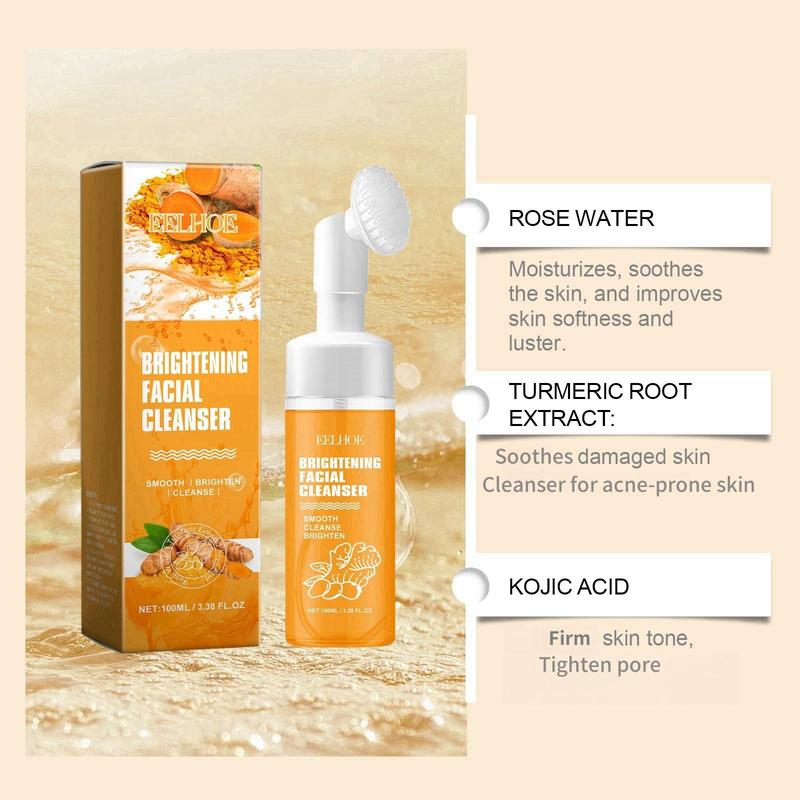 Turmeric Facial Cleanser, Deep Cleansing Hydrating Facial Cleanser, Facial Cleansers Face Wash for Women & Men, Christmas Gift