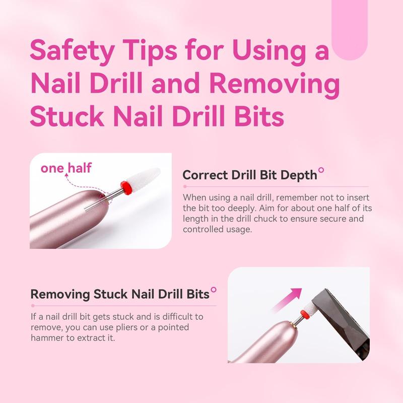 Electric Nail Drill with 6PCS drill bits, professional for manicure.