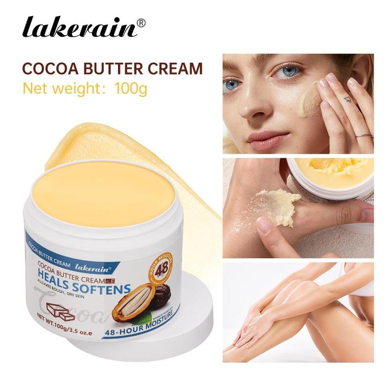 Cocoa Butter Cream (1 Count), 100g Natural Body Cream, Moisturizing Body Lotion, Nourishing Skin Care Cream, Hydrating Skin Care Product for Women & Men