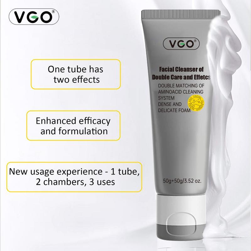 vgo Three-in-One Set: Vitamin C Serum 30ml, Moisturizer, Facial Cleanser | Sensitive Skin Friendly | Skincare Radiance & Repair | VGo Snail Mucin 92% Daily Hydrating Face Gel Cream for Dry & Sensitive Skin, All Skin Types 50g   1.76 oz