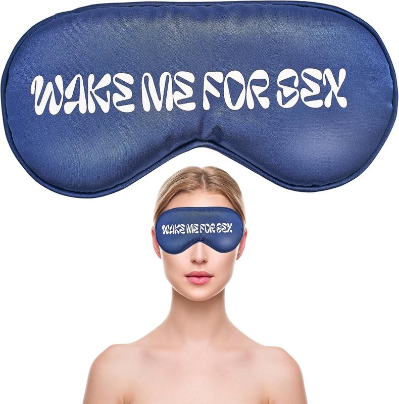 Silk Blindfolds for Adults Play Games Adjustable Wake Me for  Sleep  Blackout for Women Men Satin Eye Mask for Sleeping Navy 1 count Smooth