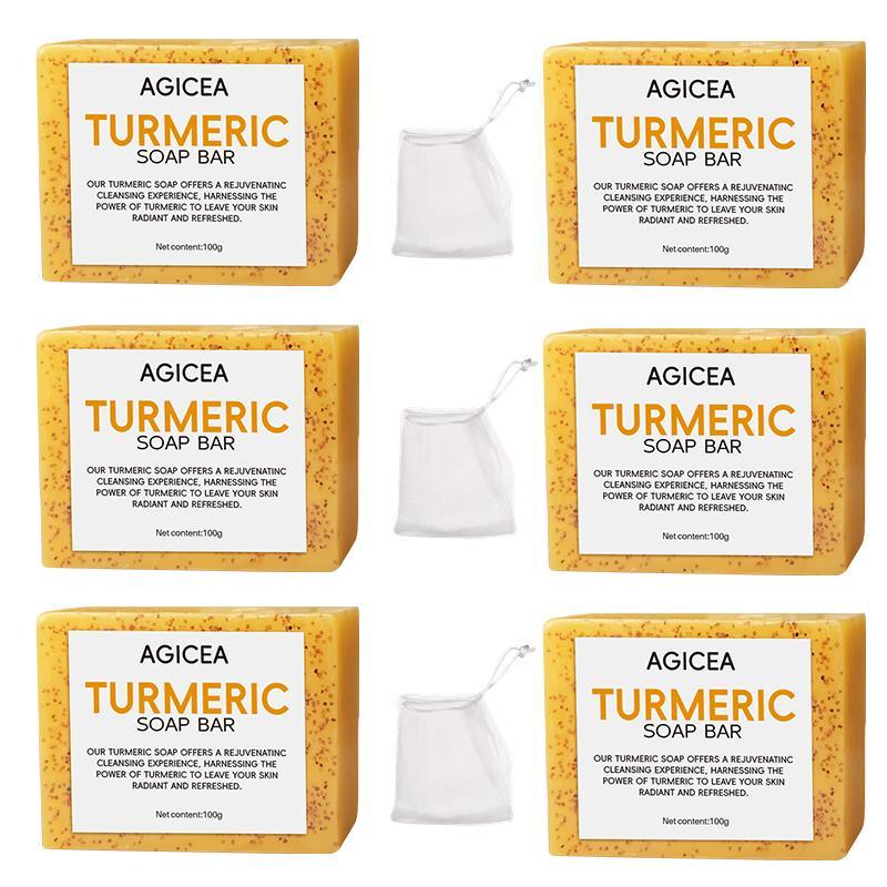 AGICEA Turmeric & Kojic Acid Brightening Soap, Kojic Acid Soap, Soap Body Care Body Wash Lemon Flawless Organic