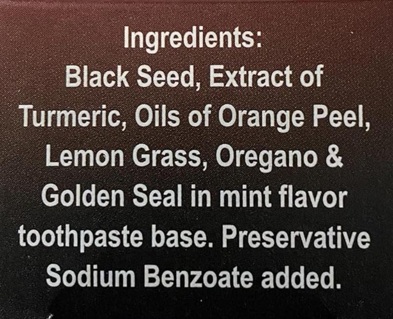 Organic Black Seed Essential Toothpaste 5 in 1 100% Fluoride Free & Vegetable Base for Sensitive Teeth- oral health management