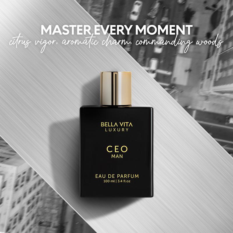 Bella Vita Luxury's CEO Man |  Eau De Parfum | Lemon, Lavender, Tonka & Agarwood | Long Lasting Perfume for Men | Vegan Perfume | 3.3 Fl.oz