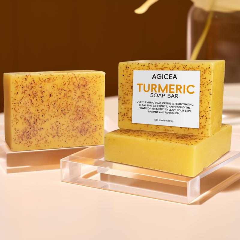 AGICEA Turmeric & Kojic Acid Brightening Soap, Kojic Acid Soap, Soap Body Care Body Wash Lemon Flawless Organic