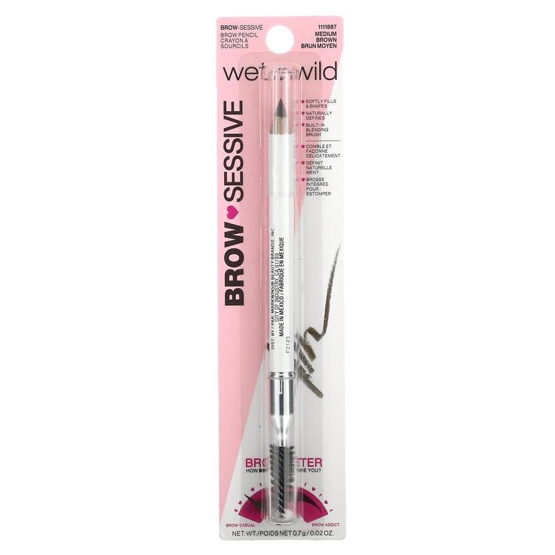 wet n wild Brow Sessive Pencil, 1111887 Medium Brown, 0.02 oz (0.7 g)