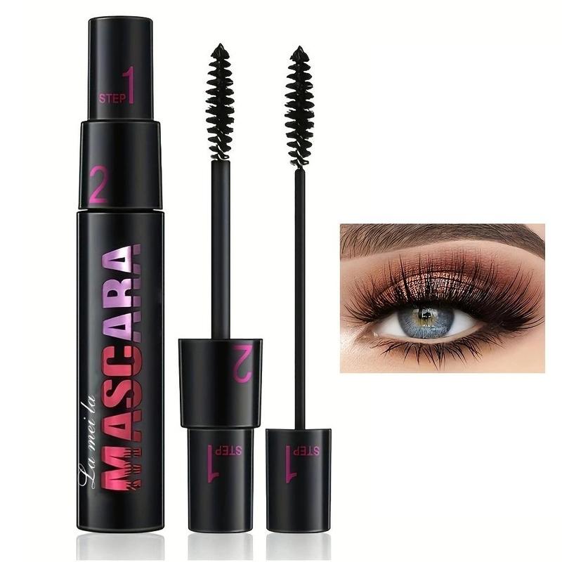 4D Silk Fiber Lash Mascara, 1 Count 2 In 1 Thrive Mascara, Natural Curl Eyelashes Mascara, Long Lasting Quick Drying Eyelash Extensions Volume Building Mascara, Eye Lashes Lengthening Mascara Stick