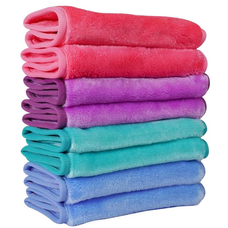 Makeup Remover Cloths, 8 Packs Makeup Remover Towels Reusable Face Wash Cloth, Soft Makeup Remover Microfiber Face Cloth for Women