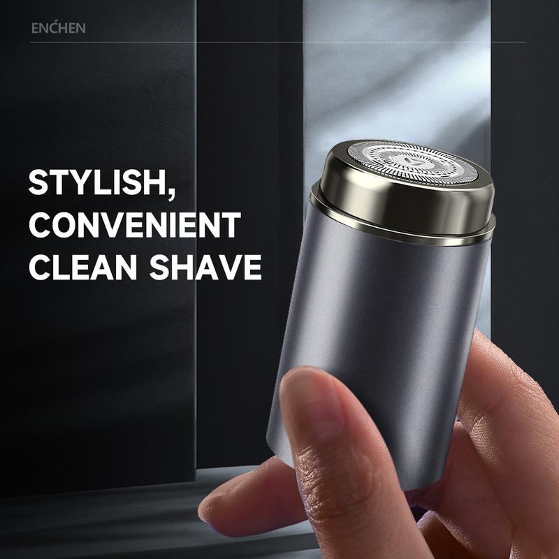 ENCHEN Electric Razor for Men, Mini-Shave Portable Electric Shaver, Pocket Size Portable Shaver Wet and Dry Mens Razor, One-Button Use, USB Mini Shaver Charging Suitable for Home, Car, Travel Comfort