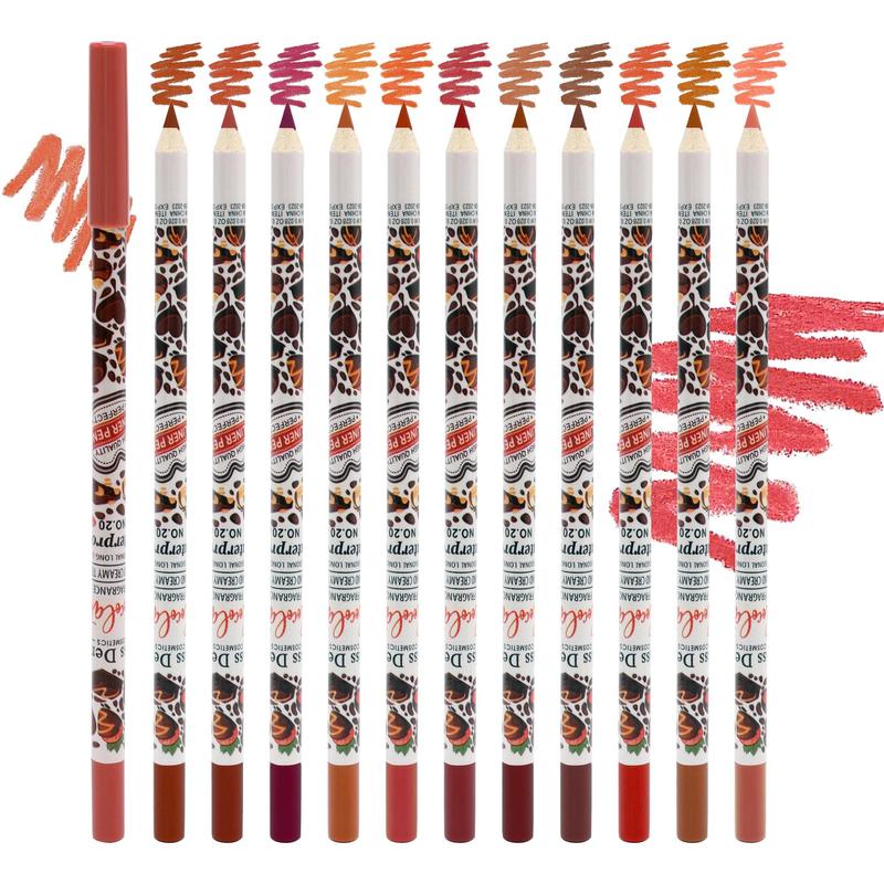 12 Color Matte Lipstick & Lip Liner Set, 12pcs set Long Lasting Lip Sticks & Lip Liner, Moisturizing Lip Makeup Kit, Suitable for All Occasions Lip Makeup