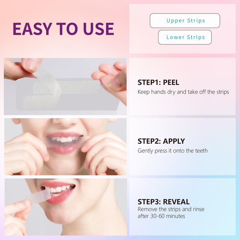 Teeth whitening strip , enamel safety strip whitening without harm,for sensitive teeth Gentle Oral Peach whiting strips   whitening  whitening Oral Teeth Whitening Treatment Strips teeth whitening kit   whitening