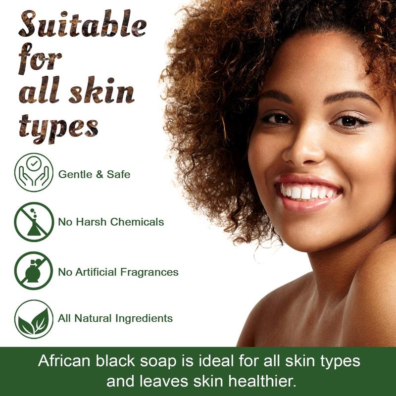 It's Pure Natural African Black Soap Bars with Tea Tree (Pack of 3) Organic Raw Soap for Face & Body [Made in Ghana] Body Care Body Wash