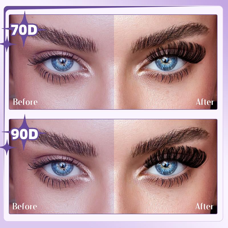 B&Q Lash l 70D+90D Volume Kit l Fluffy Wispy Mega Volume Waterproof Windproof Long Lasting Diy Lash Extension Beginner Friendly Makeup Comestic